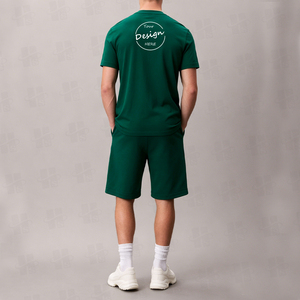 Men's Summer Moisture-<b>Wicking</b> Gym Sweatsuit Custom Screen Print Regular Fit High Elastic <b>Tshirt</b> Set Basic Gym Fitness Sets - Product Image 5