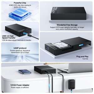 USB3.0 để <span class=keywords><strong>3.5</strong></span> <span class=keywords><strong>Sata</strong></span> HDD bao vây trường hợp nhựa 6gbps tốc độ cao Ổ đĩa cứng hộp bên ngoài cho <span class=keywords><strong>3.5</strong></span> "<span class=keywords><strong>SATA</strong></span> I/<span class=keywords><strong>II</strong></span>/III HDD - Product Image 3