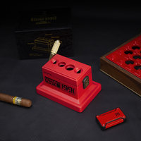 YIBAO YB-C006 Encendedor de Cigarros de Mesa de Lujo con Logotipo Personalizado, Multifuncional, 4 Cuchillas de Acero Inoxidable, Calibre 60, Rojo/Negro