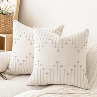 Sarung Bantal Hias Ruang Tamu Gaya Ins, Sarung Bantal Motif Bunga Potong dari Bahan Polyester-Katun yang Ringan dan Segar
