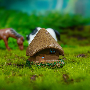 ปลาเรซิ่นเพ้นท์มือรักษ์โลกสำหรับตกแต่งสวน <span class=keywords><strong>บ้าน</strong></span>จำลองหลังคาฟางพร้อมของตกแต่งเล็กๆ น้อยๆ - ประกอบเอง - Product Image 3