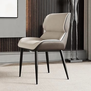 Silla <span class=keywords><strong>de</strong></span> <span class=keywords><strong>Comedor</strong></span> Moderna, Taburete para el Hogar, Restaurante, Hotel, Silla con Respaldo Acolchado, Silla <span class=keywords><strong>de</strong></span> Cuero <span class=keywords><strong>de</strong></span> Lujo Ligero y Sencillo - Product Image 5