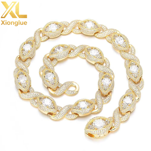 Hip Hop Eye of Horus Cuban <b>Chain</b> 15MM <b>Iced</b> <b>Out</b> CZ Zircon Eyes Shape Big Diamond Cuban Link <b>Chain</b> Bracelet Necklace - Product Image 4