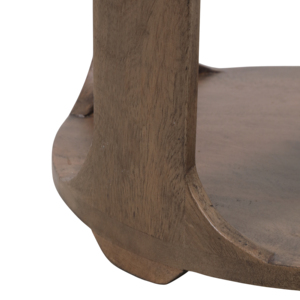 Tavolino Rotondo Moderno in Legno di Mango con Piano in Marmo, Tavolino d'Appoggio Decorativo per Piccoli Spazi, Comodino - Product Image 4