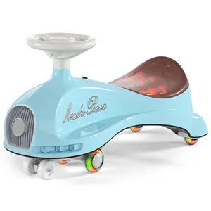LED 깜박이는 아기 스윙 자동차 플라스틱 균형 자전거 어린이를위한 유아 소년과 소녀를위한 슬라이딩 피트가있는 장난감 타기