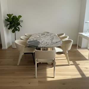 Chaise de salle à manger en tissu beige haut de gamme, pieds en métal, design moderne, chaises pour la maison, le bureau, la salle à manger, pour restaurant, hôtel - Product Image 4