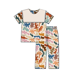 Venta al por mayor de ropa para niños, conjunto de ropa estampada para niños, camisa y pantalones de poliéster de primavera, ropa personalizada para niños - Product Image 2