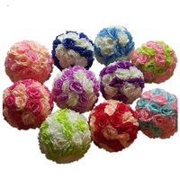 Boule de fleurs plate géante réaliste et légère, faite à la main, en tissu plastique gaufré, pour mariage, suspendue, spéciale transfrontalière
