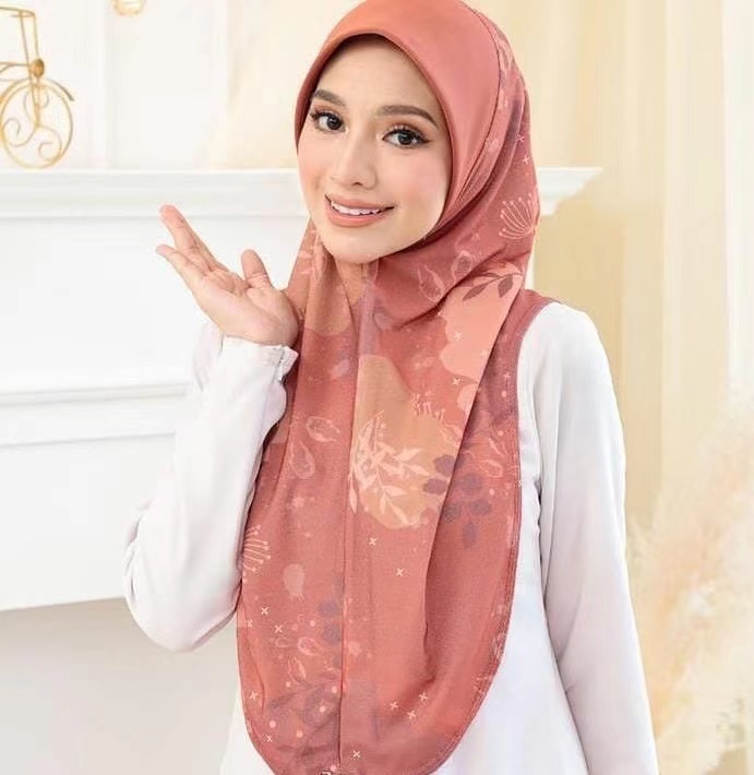 Малайзия индивидуальные мусульманские шляпы moscrepe цветочные узоры Печатный srima шарф Мусульманский женский растягивающийся мгновенный хиджаб