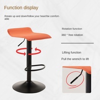 Meubles de dossier de bar de restaurant commercial simple, tabouret de bar pivotant à hauteur réglable en gros avec repose-pieds