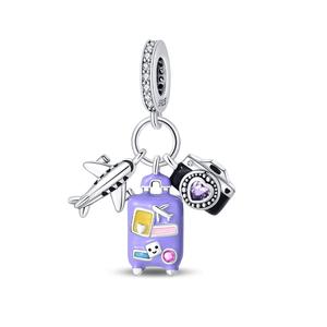 Pendentif Breloque Appareil Photo Avion en Forme de Cœur pour Enfants, Plaqué Or et Argent, Bijoux DIY, Style <span class=keywords><strong>Voyage</strong></span>, Meilleures Ventes - Product Image 5