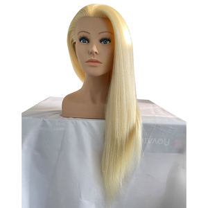 Tête de mannequin professionnelle pour <span class=keywords><strong>l</strong></span>'entraînement <span class=keywords><strong>en</strong></span> coiffure, avec cheveux humains naturels et épaules, idéale pour les écoles de coiffure - Product Image 3