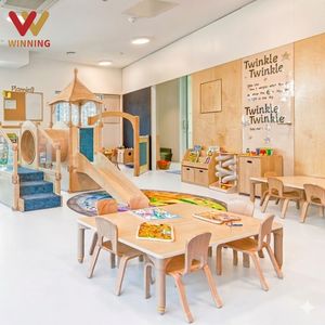 Juego <span class=keywords><strong>de</strong></span> Muebles <span class=keywords><strong>de</strong></span> Madera para Jardín <span class=keywords><strong>de</strong></span> Infancia Montessori, Mesa y Sillas para Guardería, Centros <span class=keywords><strong>de</strong></span> Cuidado Infantil, Preescolar y Jardín <span class=keywords><strong>de</strong></span> Infancia - Product Image 1