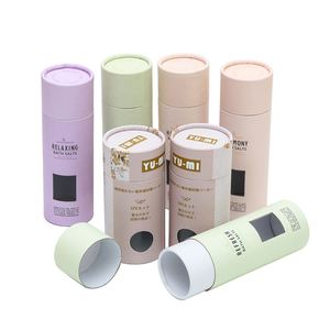 Recycled Cardboard Cylinder Bath Salts Cosmetics Packaging <b>Box</b> <b>Round</b> Kraft Paper Tube Packaging - Product Image 4