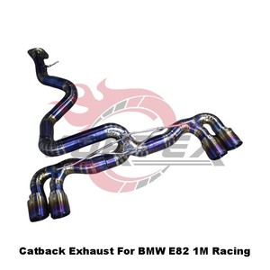 Vortex Bolt On Titanium Exhaust System For BMW E82 1M Factory Wholesale Performance Racing Valved Catback <b>Kit</b> Blue Burnt Tips - Product Image 4