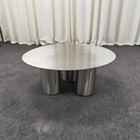 Mesa de Centro Moderna de Estilo Minimalista de Lujo, Estructura de Acero Inoxidable, Multifuncional, Muebles Ecológicos para Sala de Estar