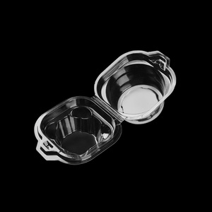 <span class=keywords><strong>Clamshell</strong></span> Desechable Plástico transparente 1PC Cupcake Hold Caja de embalaje Contenedor de alimentos - Product Image 5