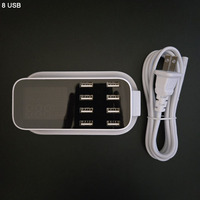 Super Chargeurs Utilitaires pour Téléphones Portables avec Affichages Numériques, Puissance Réelle 55W, 8 Ports USB