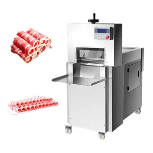 Full Automatic Cnc Commercial Stainless Steel Lamb Meat Roll Bacon Slicer Cut Frozen Meat Slicing Machine For Sale