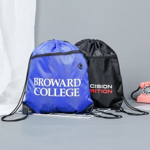 Sac à cordon personnalisé en usine avec logo, sac à dos de sport en polyester et nylon, sac à cordon portable unisexe pour la gym, sac à chaussures à cordon - Product Image 6