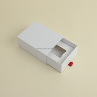 Petite boîte coulissante blanche recyclée avec insert de protection personnalisé pour flacon de peptide 3 ml, échantillon de parfum, emballage cadeau