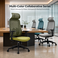 Chaise de bureau ergonomique à dossier moyen en maille, chaise de travail avec appui-tête 2D, mousse de densité 40, chaises pivotantes pour bureau à domicile