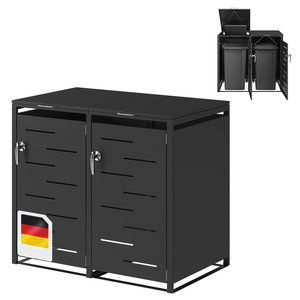 Cubo <span class=keywords><strong>de</strong></span> almacenamiento impermeable para exteriores con marco <span class=keywords><strong>de</strong></span> metal, parte superior abierta, contenedor con ruedas <span class=keywords><strong>de</strong></span> fácil montaje, contenedor <span class=keywords><strong>de</strong></span> basura económico - Product Image 3