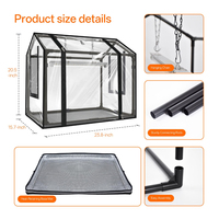 Rumah Kaca 23.8" X 15.7" X 20.5" dengan Lampu Tanam, Tenda Mini EVA dengan Alas PET, Lampu Meja 18W untuk Perkecambahan Benih