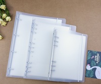 Carnet de notes professionnel personnalisé A4 A5 B5, couverture transparente givrée en PP, à feuilles mobiles, avec clip métallique, fabrication artisanale