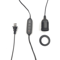 Prise américaine avec interrupteur de minuterie, support de lampe à intensité variable avec câble de 1,8 m et vis E27, cordon personnalisé, prise de courant, bases de lampe
