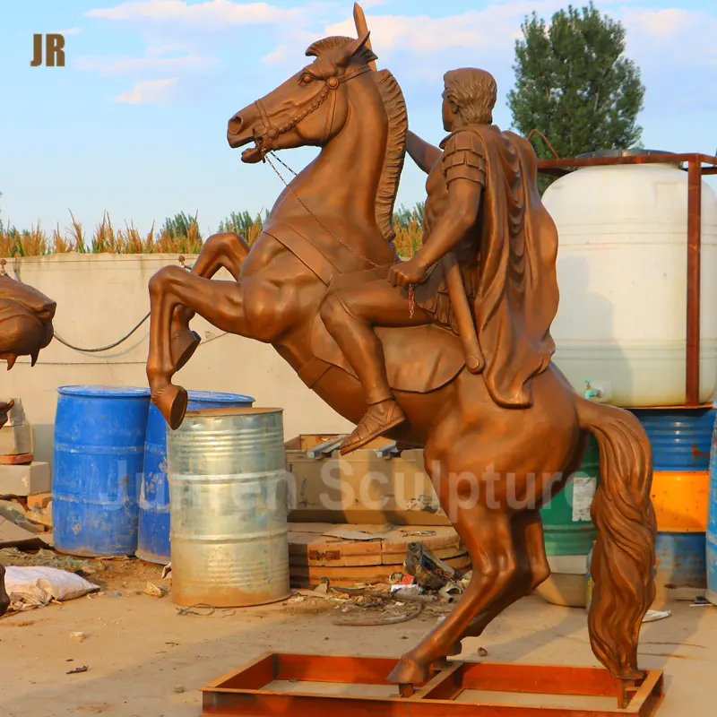 Yaşam boyutu bronz heykel bronz Alexander üzerinde at binicilik at heykeli