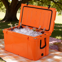 Glacière portable et réutilisable de 78 QT, grande capacité, moderne, pour l'extérieur et la plage, avec logo personnalisé imprimé, rotomoulée, thermique et étanche