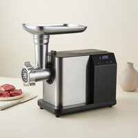 Hachoir à viande électrique à affichage numérique, boîtier en plastique, moteur entièrement en cuivre, pour cuisine domestique, fonction inversée, 800W, sûr