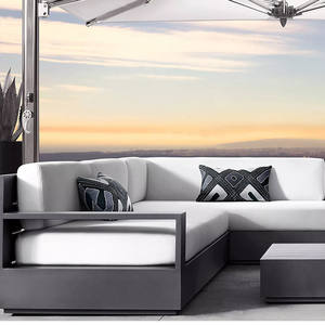 <span class=keywords><strong>Sofa</strong></span> Sudut Kombinasi Modern untuk Luar Ruangan, Bahan Aluminium Alloy, Pelindung Sinar Matahari, Cocok untuk Aula, Vila, Halaman, Taman, Ruang Berjemur, Hotel - Product Image 3