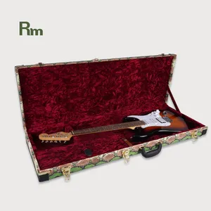 WC78-E2 RM Wholesale Wooden And Leather Rectangle Telecaster Guitar Case High Quality Instrument Bags Cases