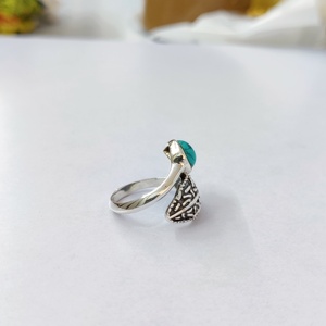 Bague en turquoise de qualité supérieure, en argent sterling 925, pierre précieuse, bague en turquoise faite à la main, collection de bagues fines, bijoux en argent, prix de gros - Product Image 6