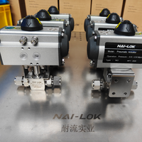 NAILOK SS316 Pneumatic Ball Valve 6000PSI High Pressure Compression Tube Fitting Valve Double Ferrule 2 Way Gas Instrument Valve