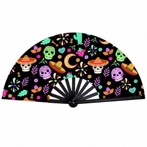 Abanico Plegable de Bambú de 13 Pulgadas para Baile, con Sonido Fuerte, Personalizado con Logotipo Impreso por Sublimación para Bodas - Product Image 1