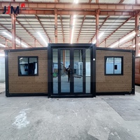 Maison préfabriquée pliable en acier extensible JJM China Mini, mobile, prête à vivre, 2 chambres, ensemble de meubles, design moderne