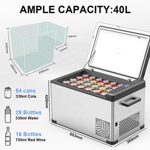 Vente en gros de réfrigérateurs de camping de 40 litres, réfrigérateur portable solaire électrique 12V avec batterie pour voiture, <span class=keywords><strong>camion</strong></span> - Product Image 1