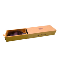 Peigne en papier kraft avec brosse à cheveux à impression personnalisée, boîte d'emballage, peigne de massage à coussin d'air, boîtes cadeaux coulissantes en papier avec manchon