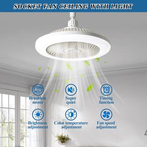 Ventilador de Techo LED RGB con Luz, Cabezal Móvil, Regulación Inteligente, Bombilla E27, Decoración del Hogar, Rotación de 360°, Control Remoto, Ventilador de Techo Moderno - Product Image 4