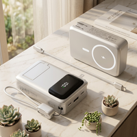 Batterie externe Roiskin 20000mAh, chargeur portable à charge rapide PD 22.5W avec câble détachable, pack de batterie sécurisé pour le transport aérien avec support