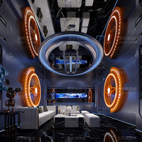 Kaca Cermin Infinity Kustom untuk Dekorasi Dinding Klub Malam, KTV, Bar, Lounge, Dekorasi Klub Modern, Hiasan Dinding dengan Lampu Kipas