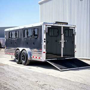 Remolque de aluminio para ganado con puerta lateral y ventanas de ventilación para uso en exteriores, para vacas, ovejas, cerdos, suministro directo de fábrica. - Product Image 1