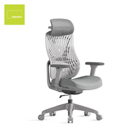 Fauteuil de bureau exécutif avec dossier en plastique perforé, inclinable, appui-tête réglable et pivotant, ergonomique avec repose-pieds