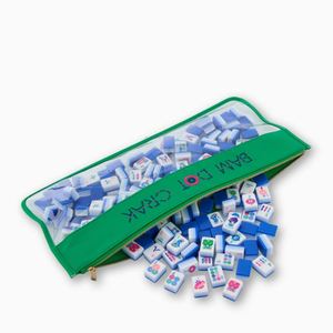 Sac de rangement pour tuiles de Mahjong, grande capacité, transparent, compact, avec fermeture éclair, portable, logo brodé, résistant à l'eau, personnalisé - Product Image 5