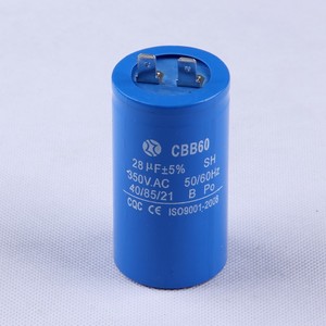 CBB60 ตัวเก็บประจุแบบฟิล์ม 28uF 350VAC แบบกลมสำหรับสตาร์ทมอเตอร์ปั๊มน้ำ - Product Image 5