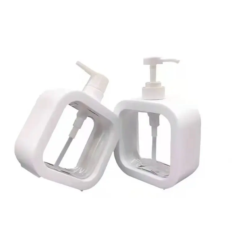 El dezenfektanı şişesi beyaz 300ML 500ML banyo şampuanı losyon kozmetik ambalajı konteyner sabun pompası doldurulabilir şişeler
