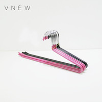 Cintres métalliques en PVC à extrémités ouvertes en gros, cintres en forme de Z pour pantalons, cintres métalliques personnalisables en couleur